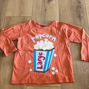 Mini Boden Orange Popcorn Long Sleeve Tee